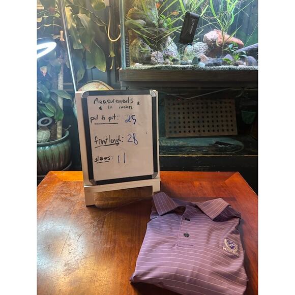 FootJoy Golf Polo Shirt Men's Purple Striped Pinecrest Country Club sz Large - Picture 7 of 7